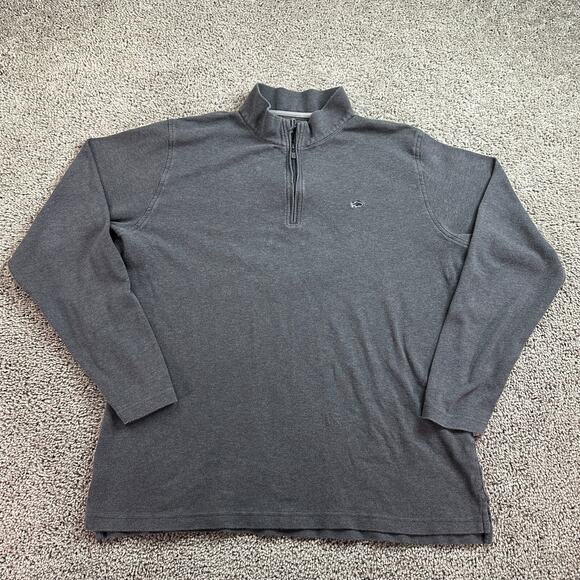 Fish Hippie 1/4 Zip Pullover Sweater Mens Extra Large Gray Cotton Blend - Picture 1 of 9